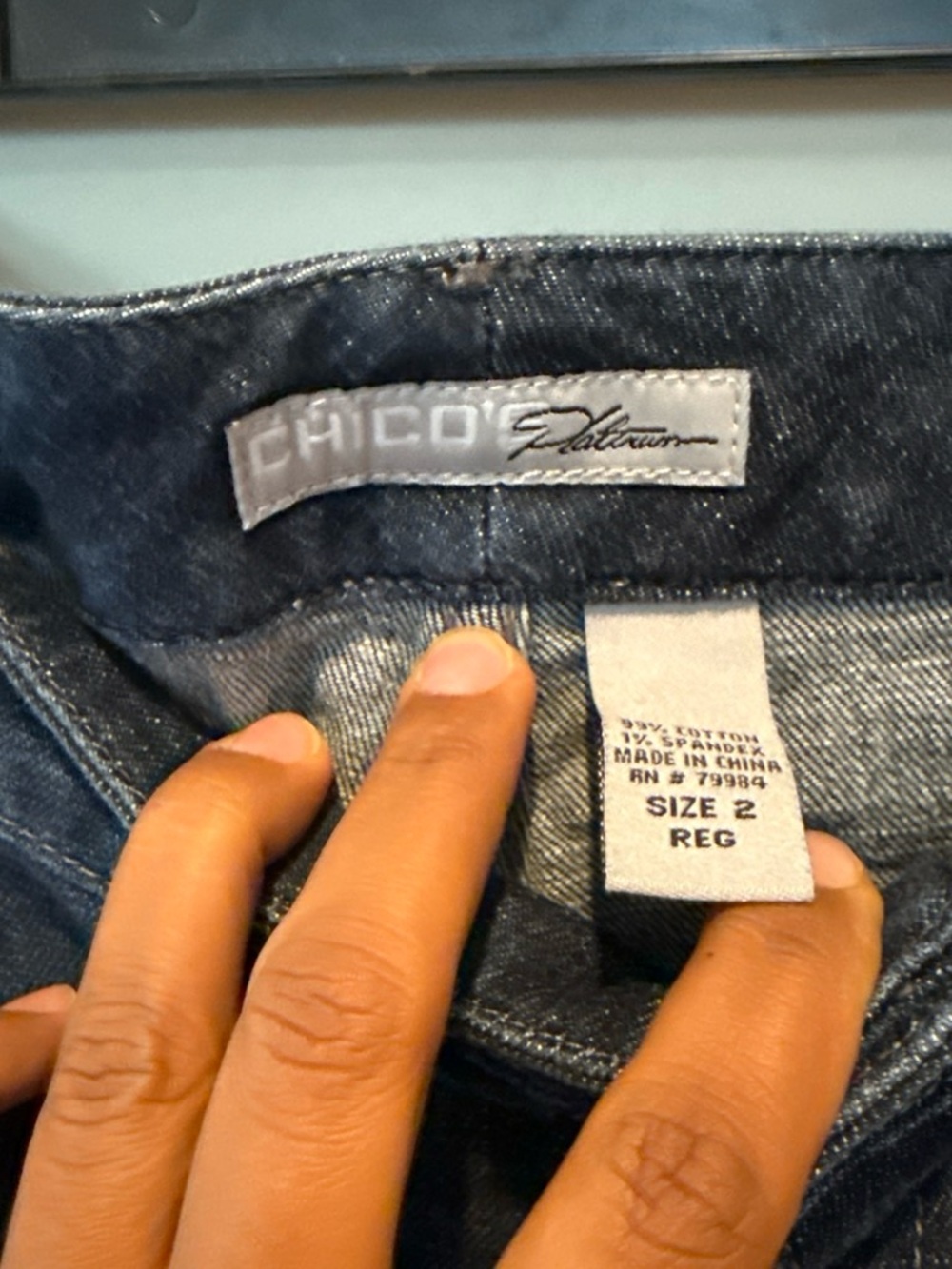 Chico's Dark Indigo Straight-Leg Women’s Jeans - Picture 3 of 3